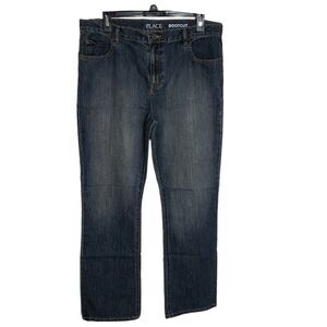 The Children's Place Boys Jeans Size 16H Husky Bootcut Denim Adjustable Waist